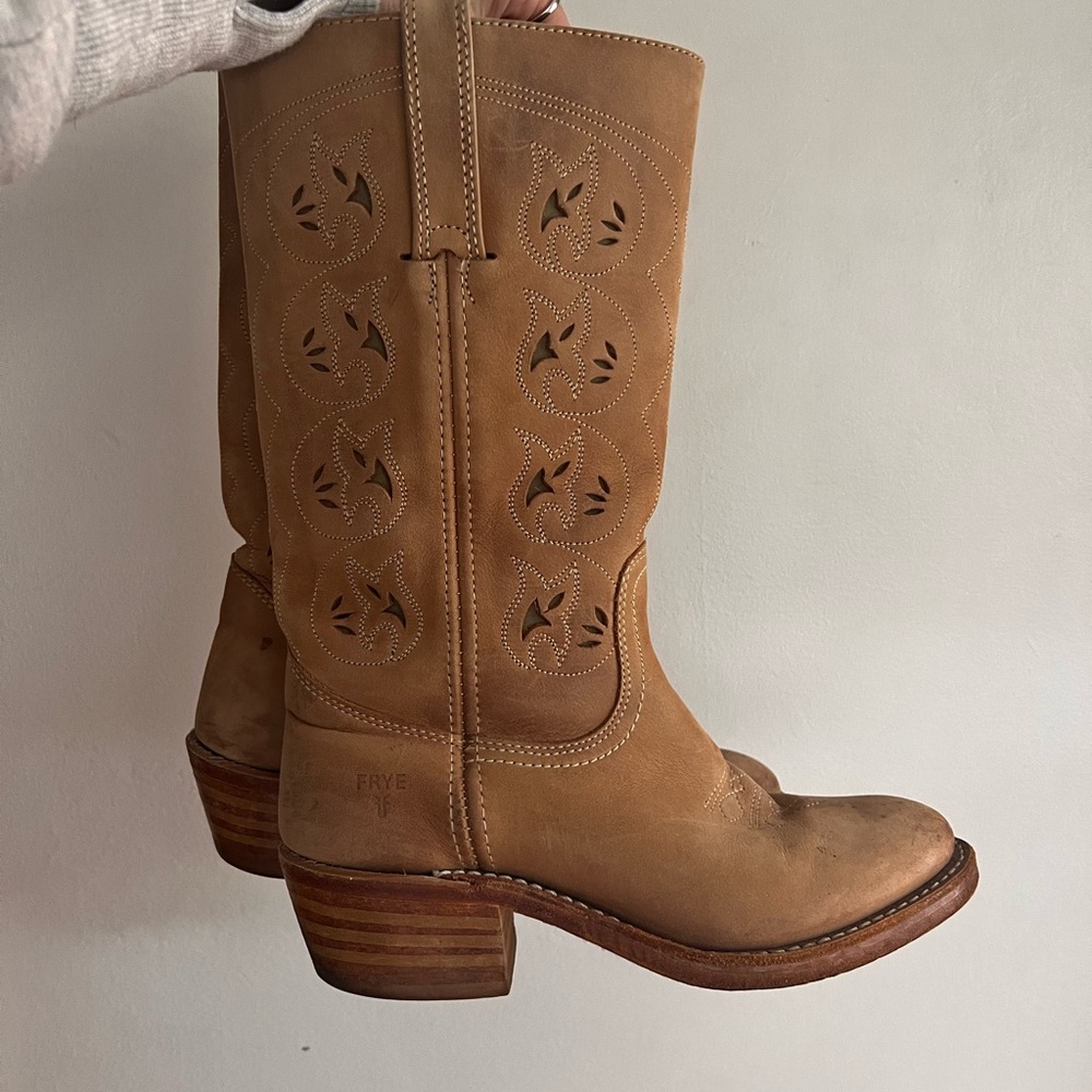 Frye Brown Leather Heeled Boots